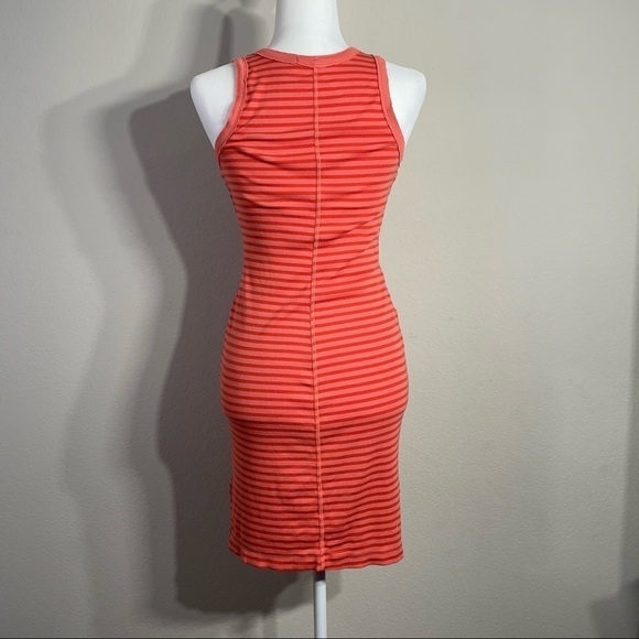 Crown Jewel Apparel Tank Sleeveless Shirt Dress Bodycon Red Orange Stripe Sz SM - Picture 4 of 4